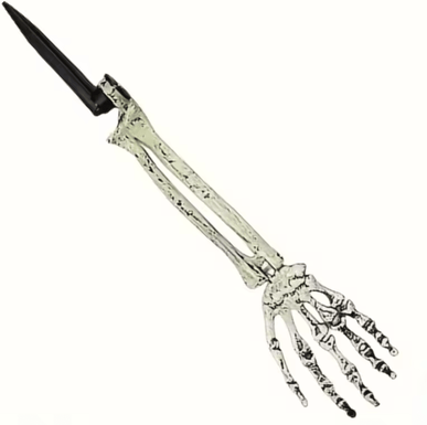 Inspire Curations Skeleton Bone Garden Stakes Halloween Yard Stakes Skull & Hand Ground Decorations For Spooky Outdoor Displays 1pc Hand