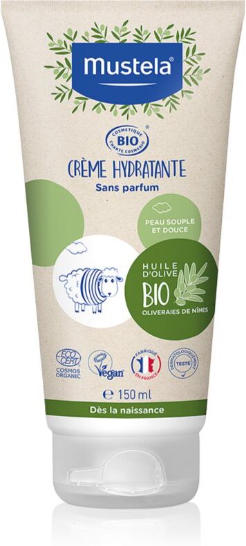 Mustela BIO Hydrating Cream with Olive Oil feuchtigkeitspendende Creme für Gesicht und Körper für Kinder ab der Geburt 150 ml