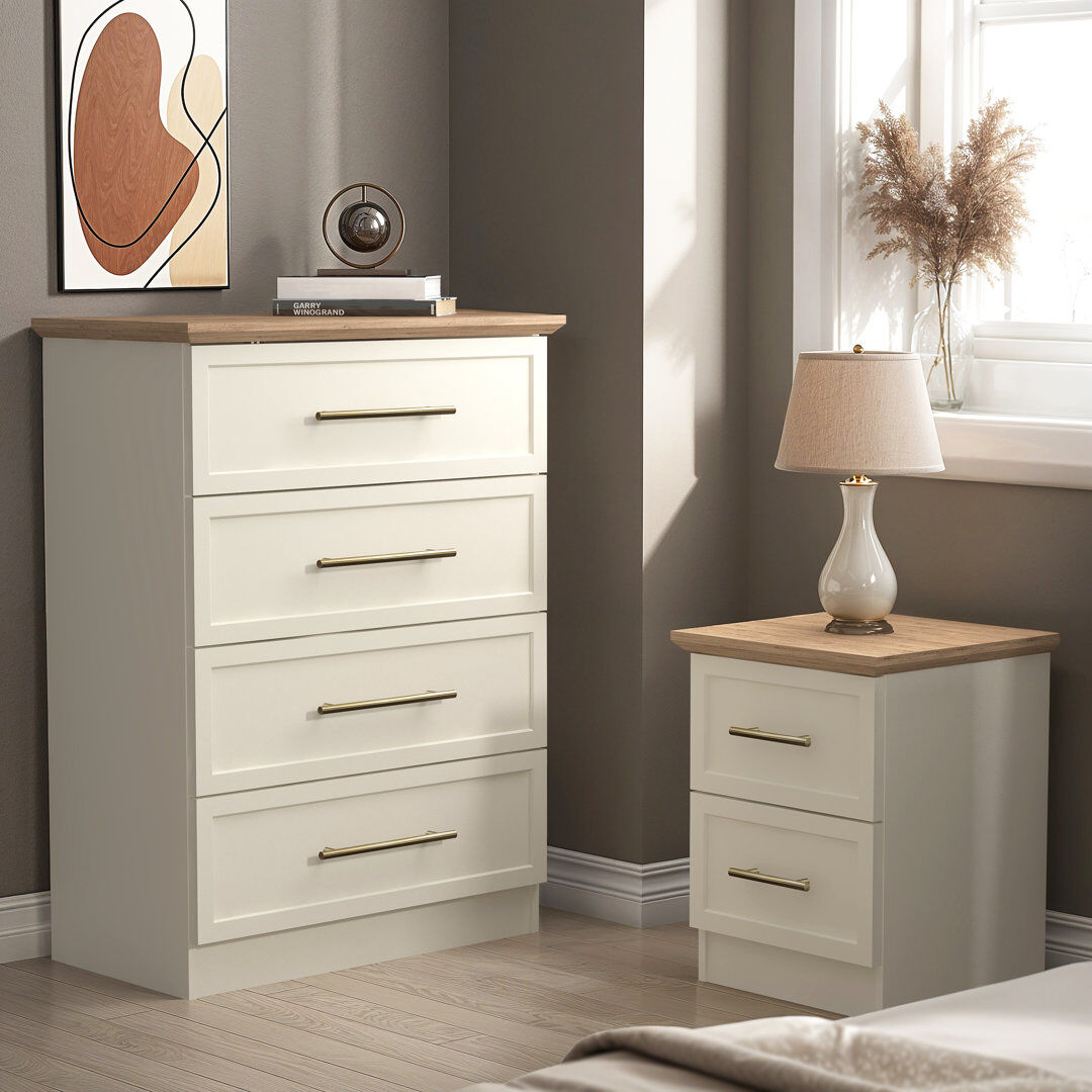 August Grove Arata Storage Duo Bedroom Set Ivory