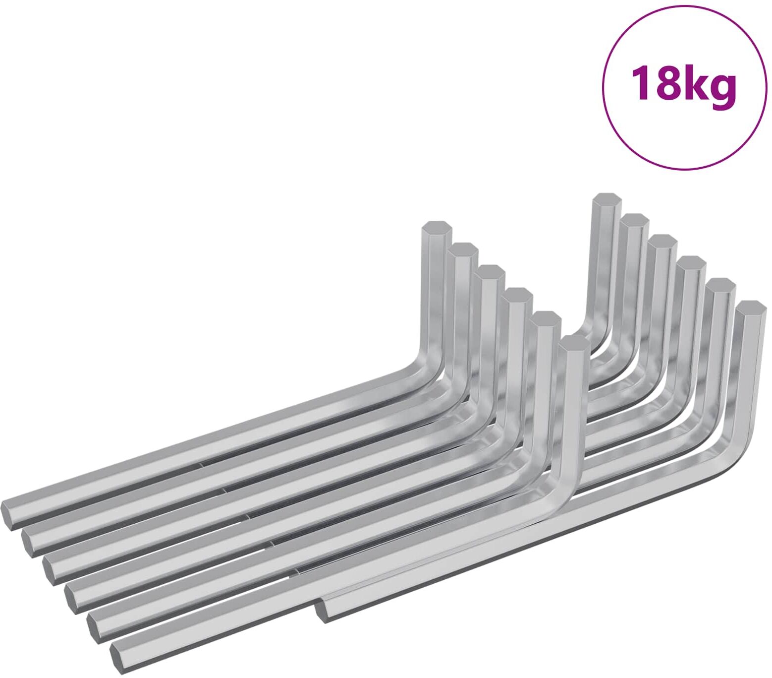 vidaXL Clé hexagonale 2118 pièces Argenté 22 x 66 mm Acier