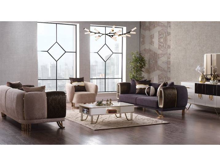 Xlmoebel Polstergarnitur Prestigeträchtige 3+3+1 Wohnzimmer Garnitur mit zwei Sofas und Se, (Garnitur, 3-tlg., 3+3+1 Garnitur), Made in Europa