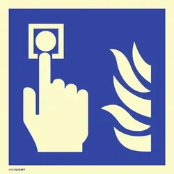 Dreifke® Schild Hausalarm Brandmelder, Kunststoff, langnachleuchtend, 160-mcd, 200x200 mm