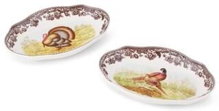 Spode Set of 2 Woodland Pickle Dishes - 8.5 Inch