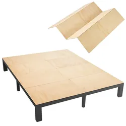 VEVOR Bunkie Board, King Size 195x178 cm, Faltbares  Matratzenstützbrett mit Nylongurtband, Sperrholz, Abgerundete Kanten, Anti-Durchhang-Design für Metallrahmen, Schlafsofas, Plattform- & Etagenbetten