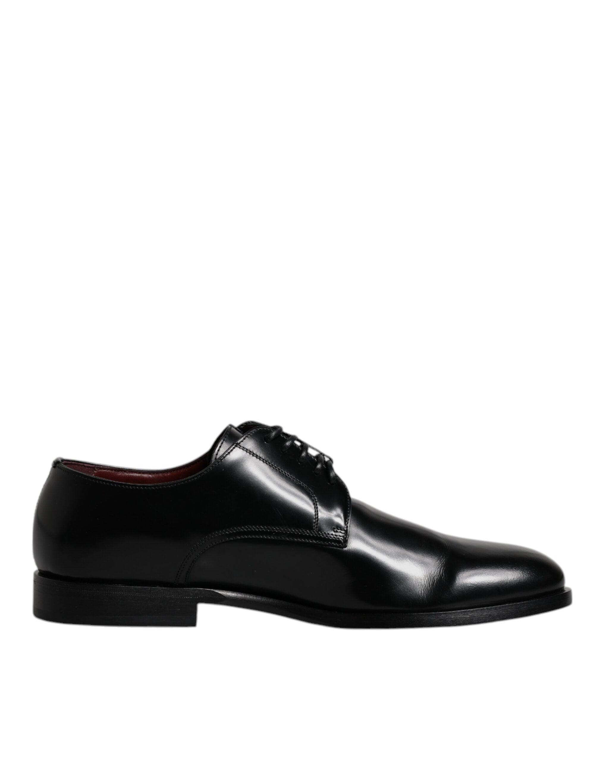 Dolce & Gabbana Zwarte Kalfsleren Derby Veterschoenen voor Formele Kleding