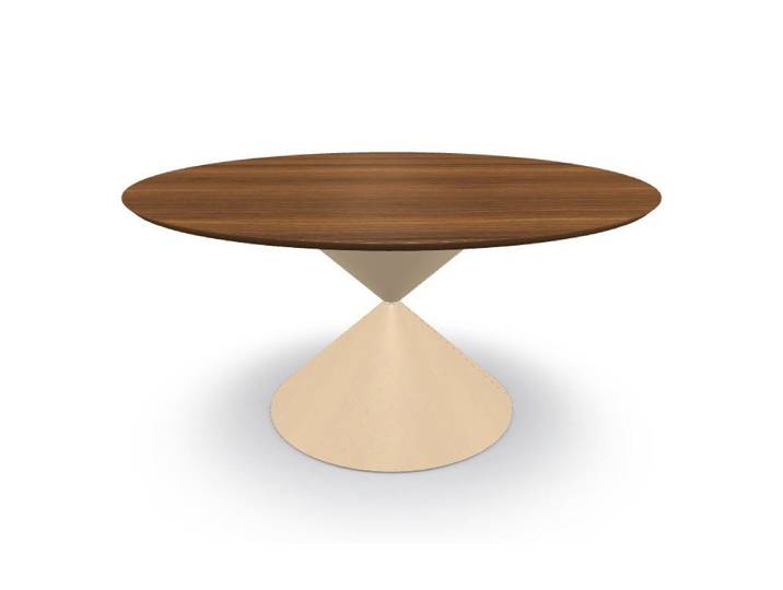 MIDJ table ronde CLESSIDRA Ø 150 cm (Cat. LI2 - Plateau plaqué et base plaqué)
