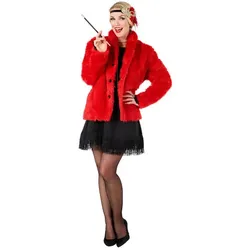 Plüschjacke, rot