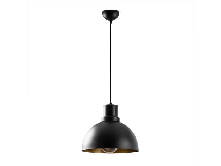 Suspension vintage noire avec abat-jour en forme de dôme