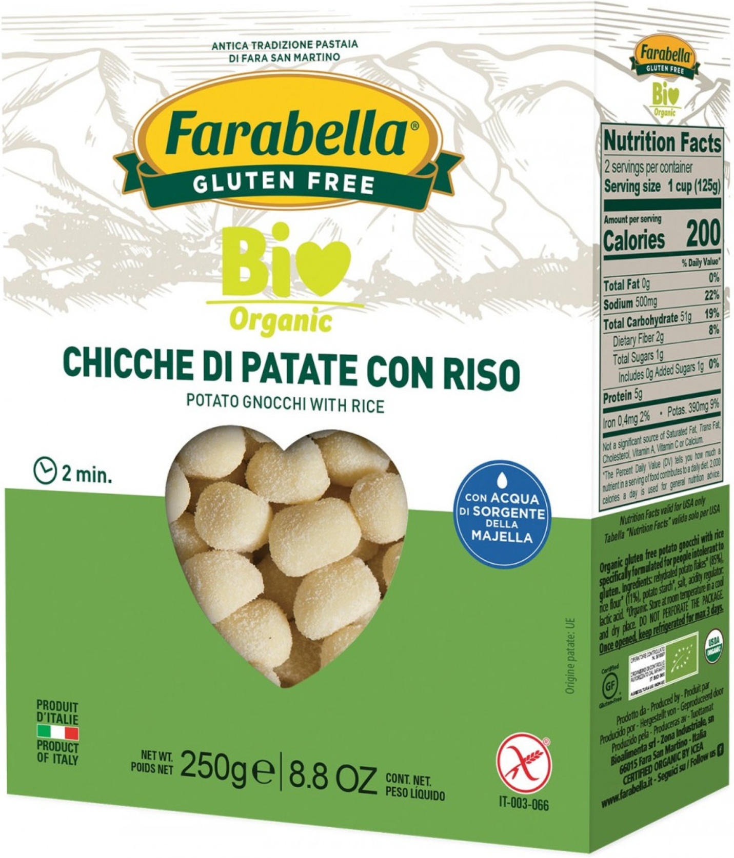 PROBIOS Farabella Bio - Chicche Di Patate Con Riso 250 Grammi 