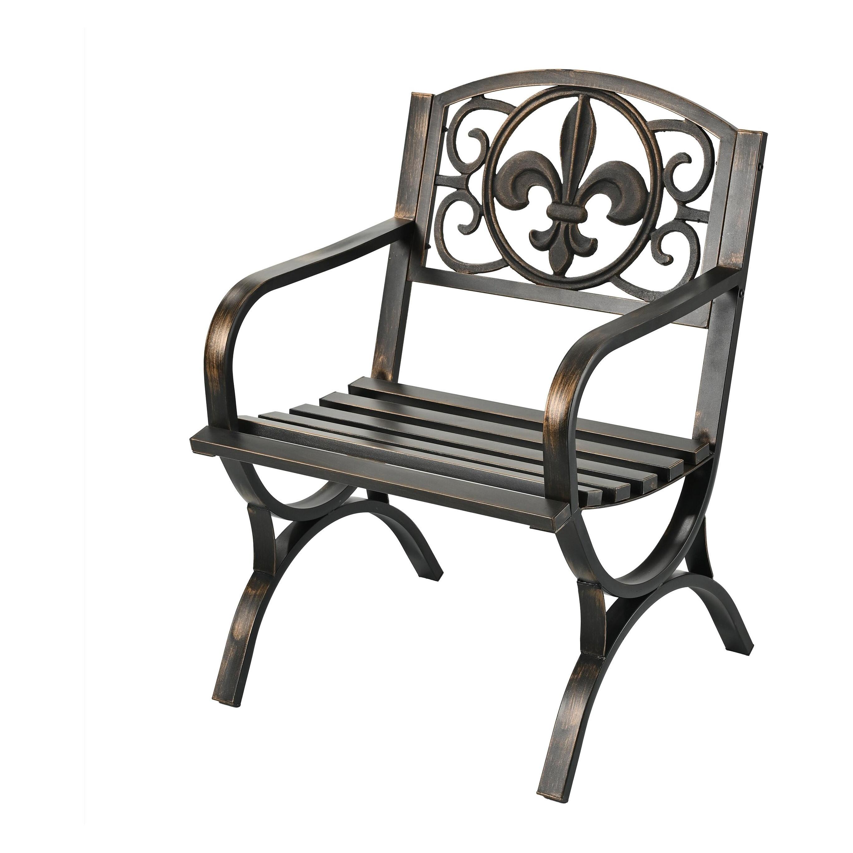 Relaxdays Antiker Gartenstuhl aus Metall (4052025519285)