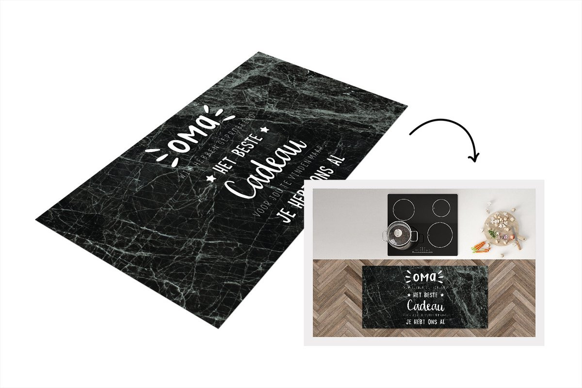 KitchenYeah Keukenloper Vinyl Oma je hebt ons al - 120 x 60 cm