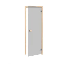 Saunatür Classic - Erle / Glas Grau / 70 x 200