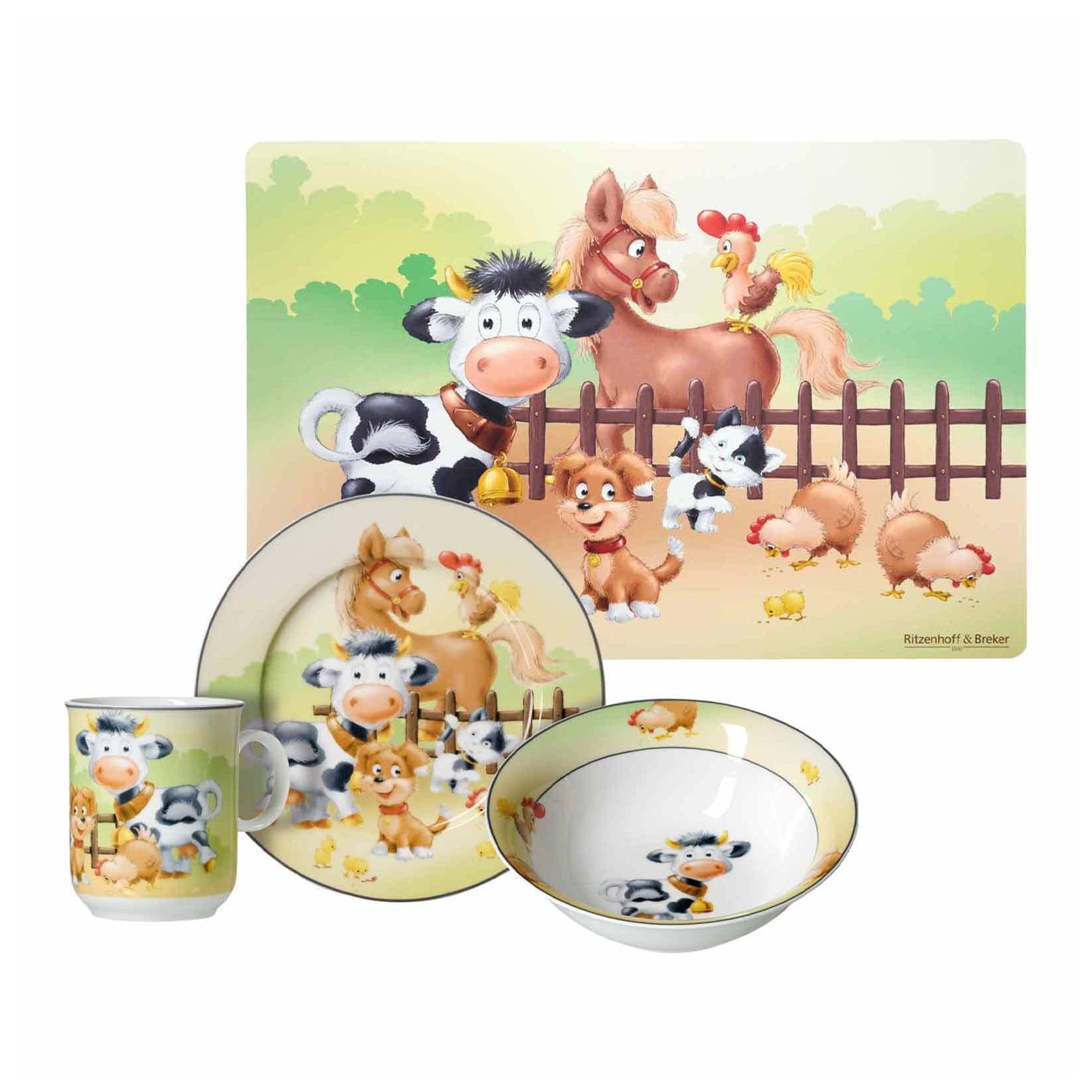Ritzenhoff & Breker Kindergeschirr mit Platzset Hoftiere