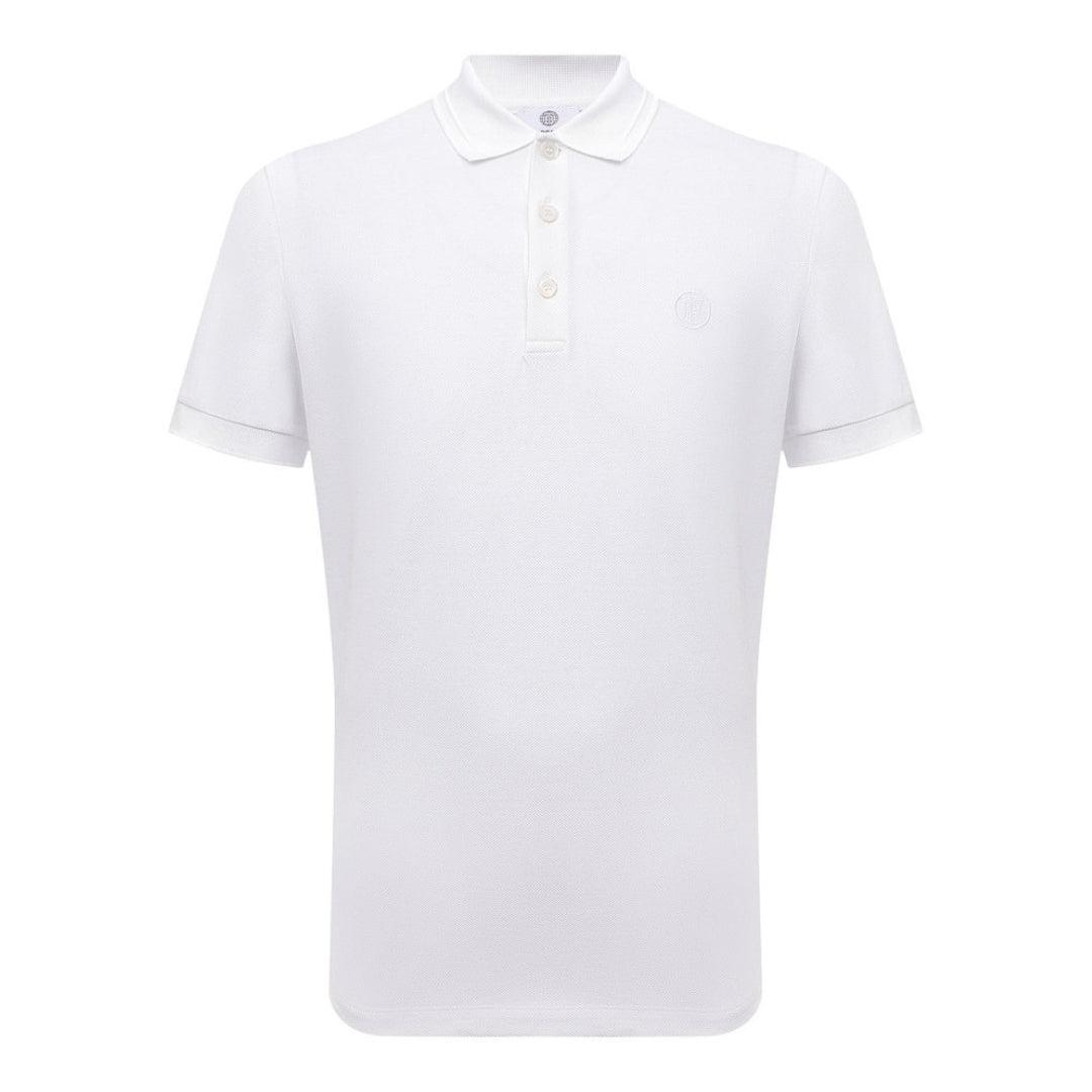 Weißes Poloshirt mit Burberry-Monogrammstickerei