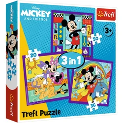 Puzzle – 3-in-1 (20, 36, 50 Teile) – Micky und sein fröhliches Team – Micky Maus und Freunde – Trefl 34894