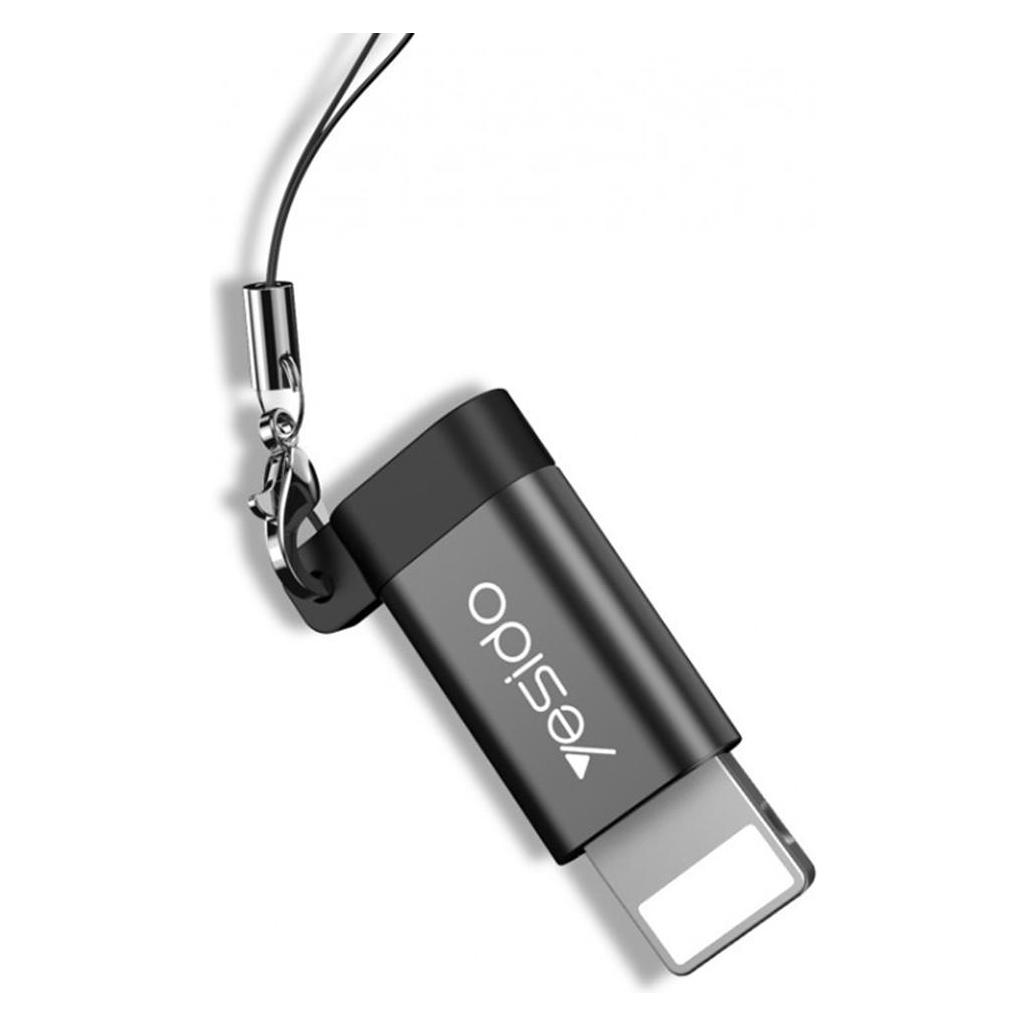 Yesido - OTG Adapter (GS05) - Lightning to Micro USB, Plug & Play, 480Mbps - Black (Lightning, Micro USB) (GS05)