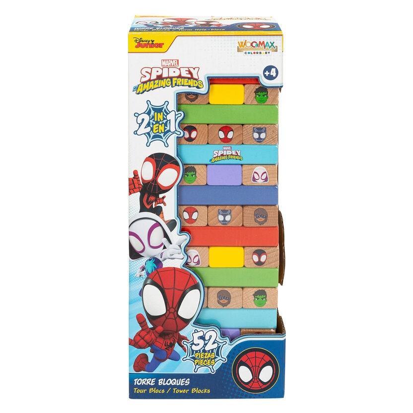 Woomax Marvel Spidey blocks tower + domino wooden set (8412842487505)