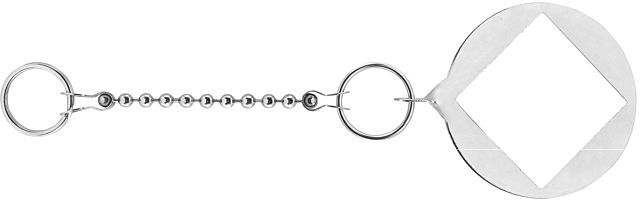ASW Stedo Kettenhalter 720281 Kette 30cm, Messing verchromt, Standhahnring innen eckig
