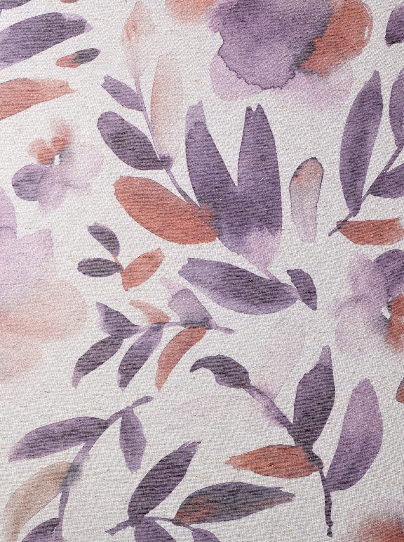 Gardine HEINE HOME Gr. 3, bunt (natur, violett), B:135cm H:225cm, Leinen, Polyester, Gardinen, Gardine natur, violett 225cm, Multifunktionsband, Multifunktionsband, 135cm
