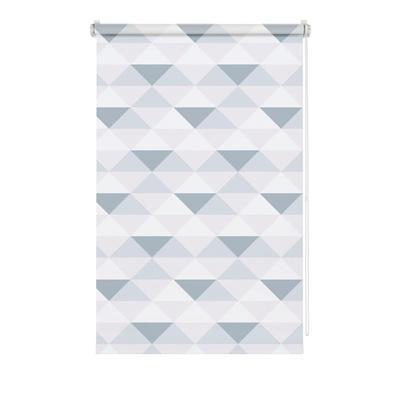 Seitenzugrollo GARDINIA "Easyfix Rollo Triangle" Gr. 4, grau (grau, weiß), B:60cm H:150cm, Polyester, Rollos, Seitenzugrollo, mit Triangle Motiv