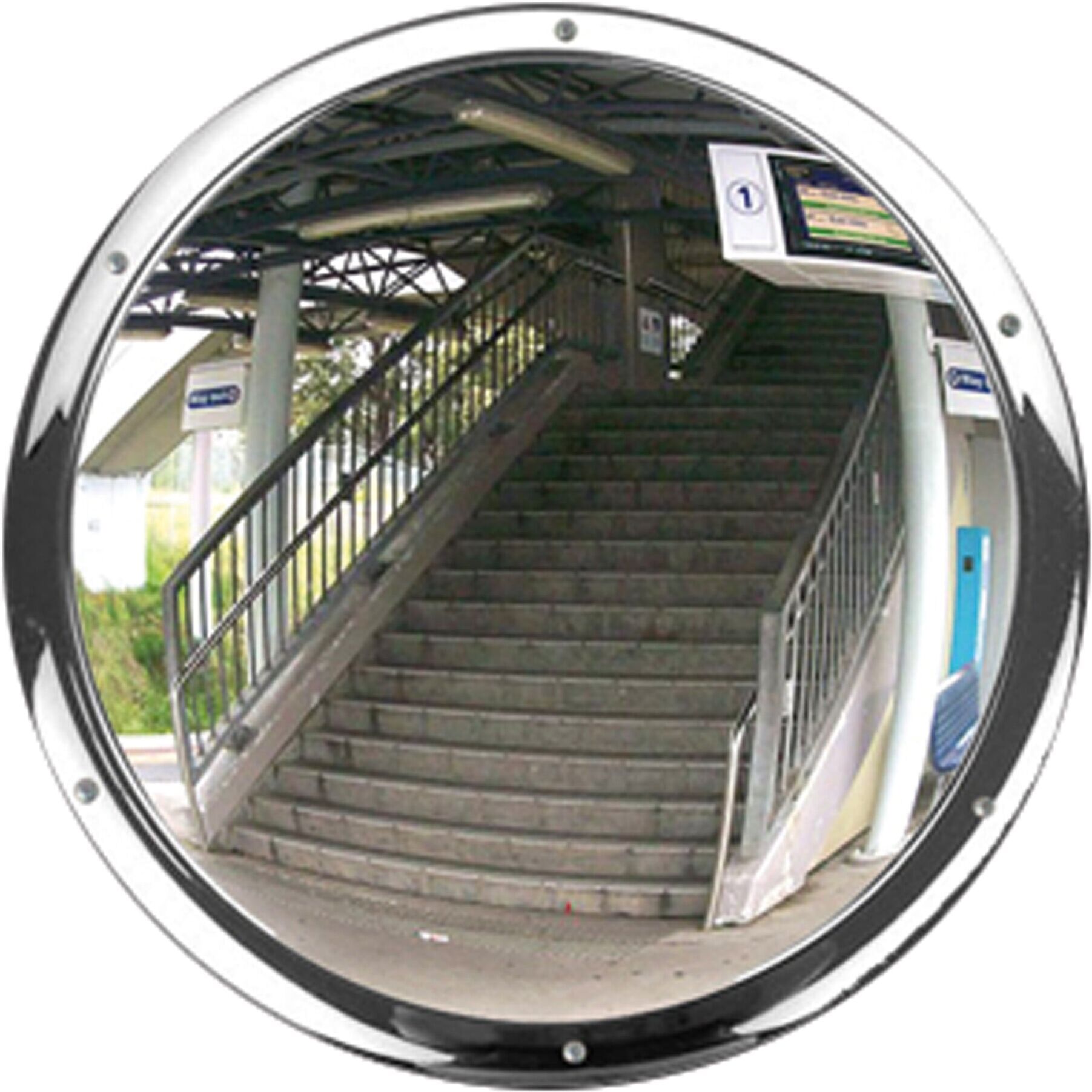 Moravia Anti-Vandalismus Spiegel aus Edelstahlspiegel rund 500 x 80 mm (252.21.125)