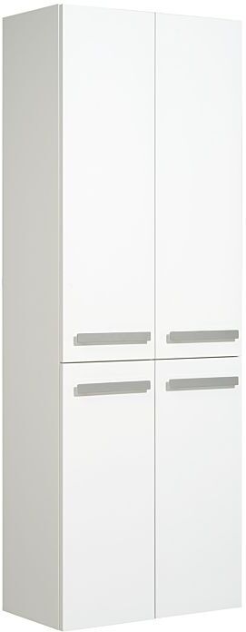 Pelipal Serie 4005 Hochschrank 992.116.025 4-Türig, 60x168x33 cm, Lack Polarweiß Hochglanz/Weiß Hochglanz Select, Griff chrom