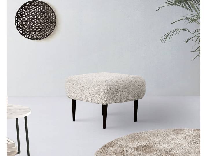 Polsterhocker Dinah , beige (creme), B:64cm H:48cm T:64cm, 100% Polyester, LEGER HOME BY LENA GERCKE, Hocker, Polsterhocker, passend Zum Sessel Dinah
