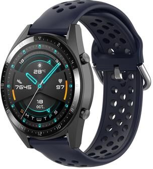 Everyday Crate Huawei Watch GT GT2 22mm Sport Watch Band Soft Silicone Watch Strap With Secure Clasp dark Blue
