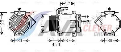 Ava Clever Choice Kompressor, Klimaanlage Ftk366 Für Peugeot