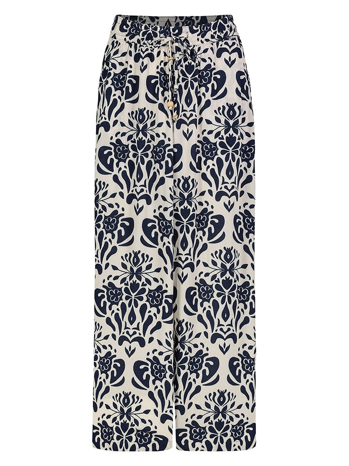 Eight2Nine Hose in Creme/ Dunkelblau - XS