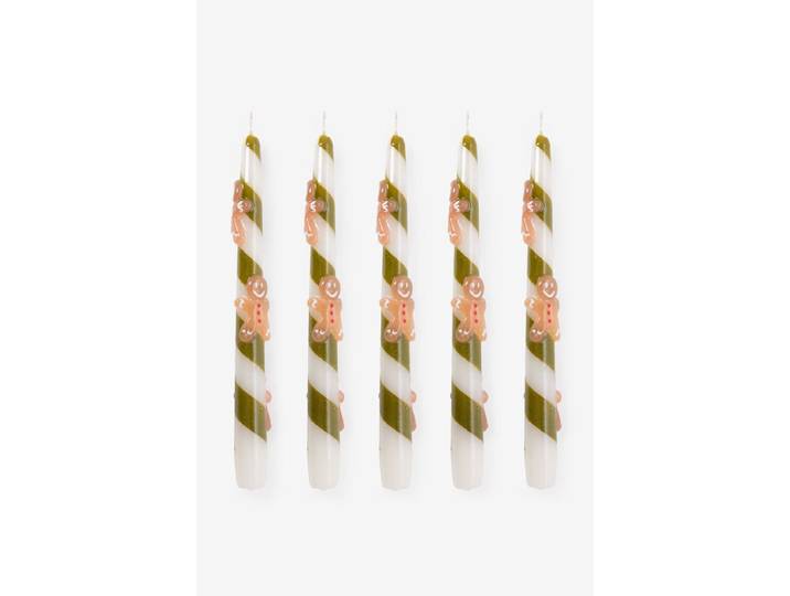 Groene dinerkaars met koekmannetjes
