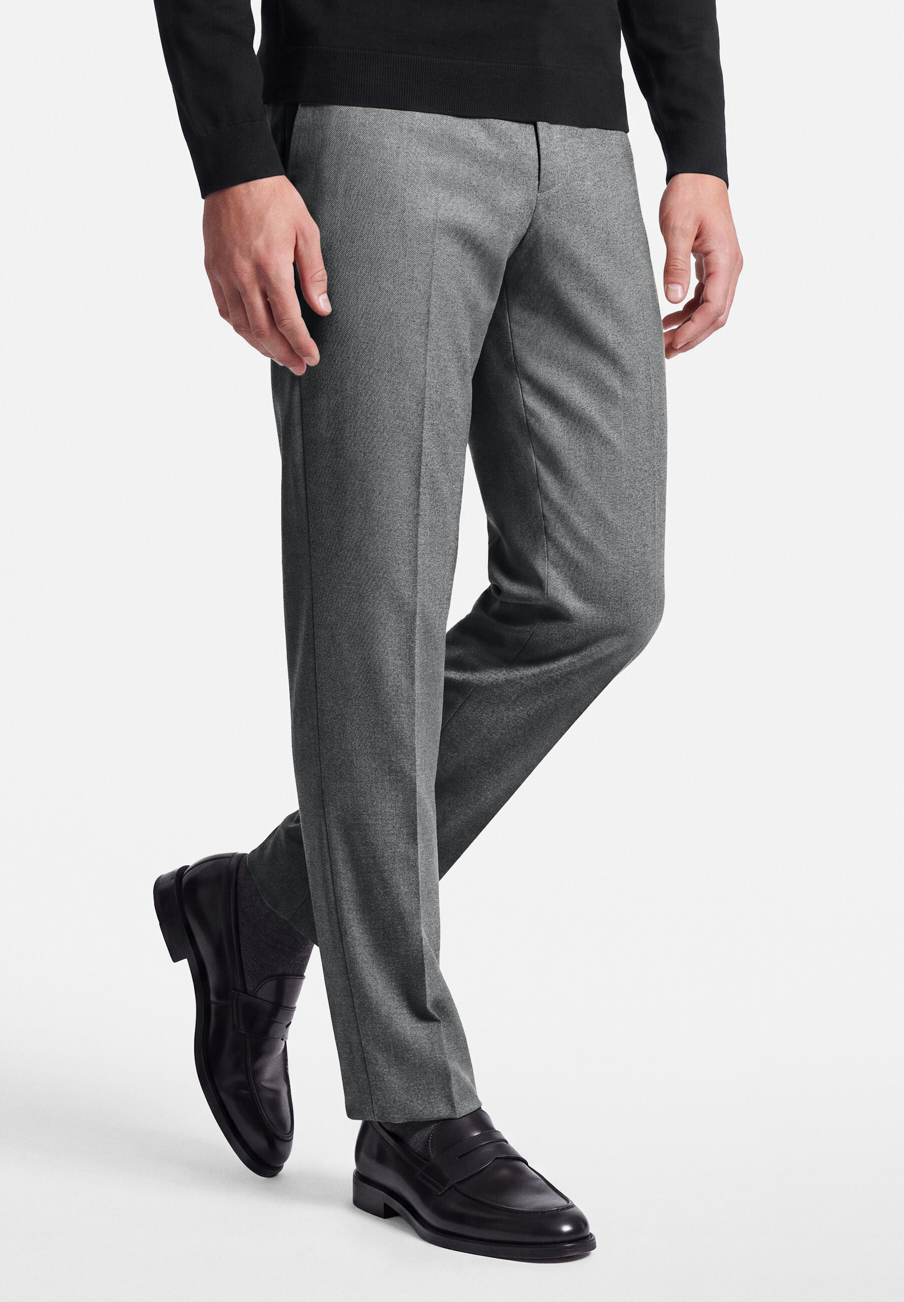 Anzughose BENVENUTO. "BENVENUTO. Hose", Herren, Gr. 50, grau (anthrazit), Casual, regular fit, Hosen Anzughose, mit klassischem Hosenbund