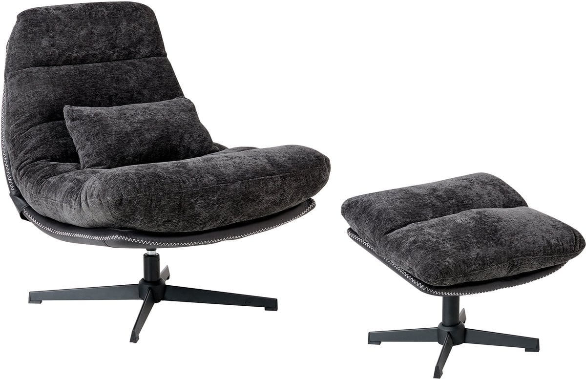 Beliani Fauteuil Mid-Century Zwart Stof