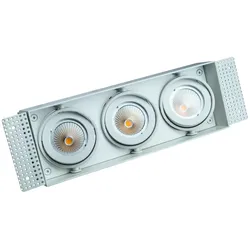 Rutec Projekt Einbaustrahler VANYA für Ø 5cm Leuchtmittel (exkl.), IP20, eckig, randlos, 3-flammig, schwenkbar, drehbar, weiß RUP-PEE731