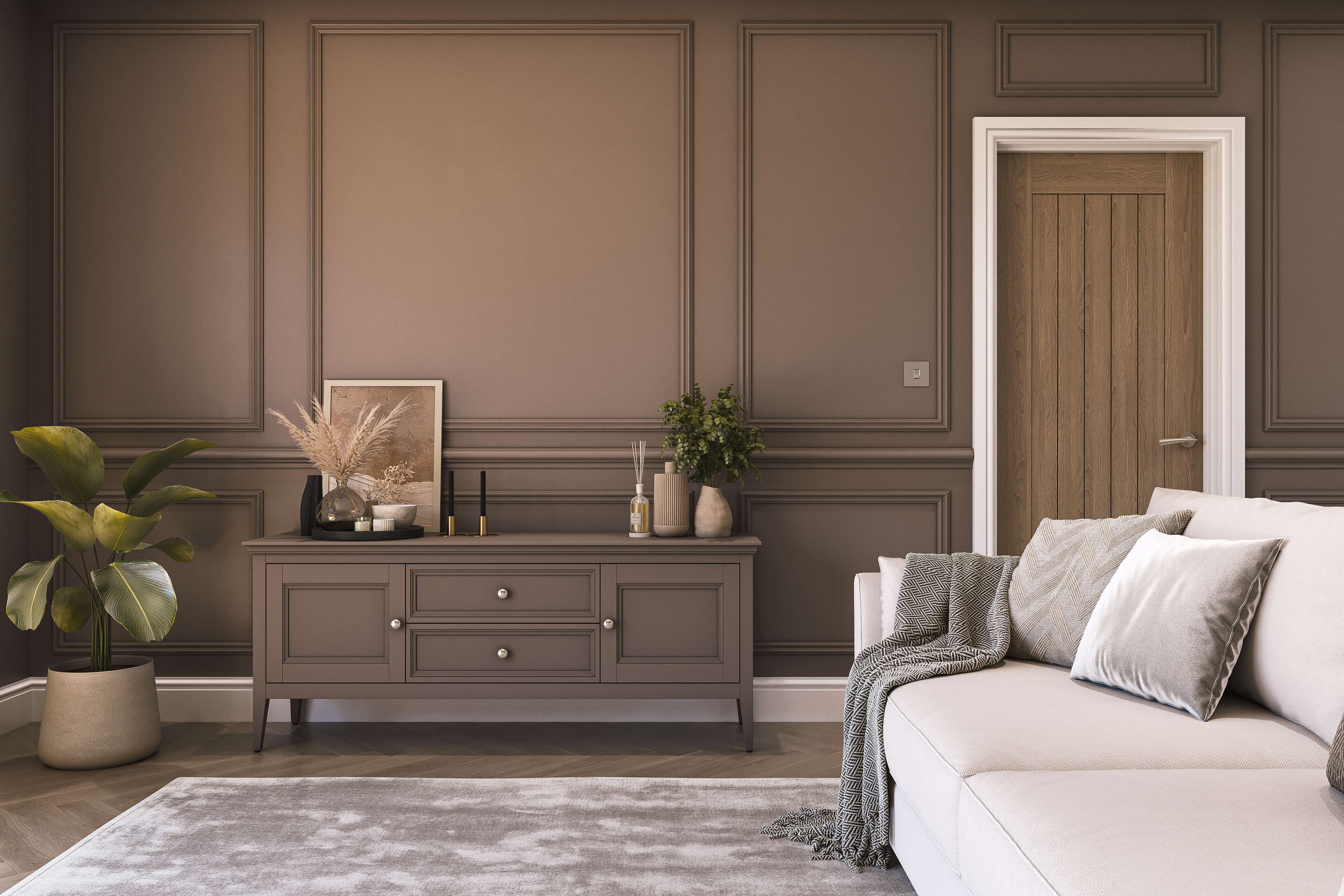 Hemway Chalk Based Furniture Paint   Cedar Brown   Shabby Chic   Chalky Matt Finish - Cedar Brown - 1L