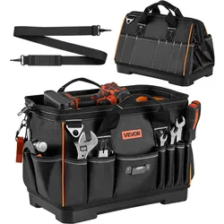 VEVOR Werkzeugtasche 41x23x25cm, Aufbewahrungstasche mit 14 Innen- & 19 Außenfächern, Wasserfester Werkzeug-Organizer aus Polyester mit Schultergurt & Reißverschluss, Werkzeugbeutel für Handwerker