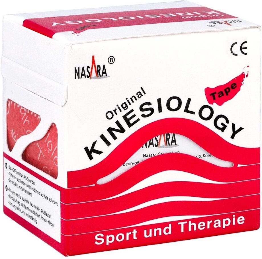 Nasara Kinesio Tape 5 cmx5 m pink inkl.Spenderbox 1stk