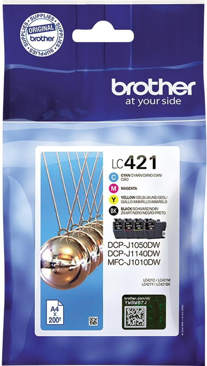 Brother LC421VAL Original Tintenpatronen MultiPack Bk, C, M, Y