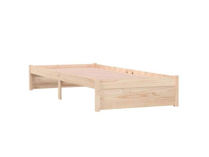 Petit Lit 75x190cm - VIDAXL - Structure de lit moderne - sans matelas - bois massif L4042