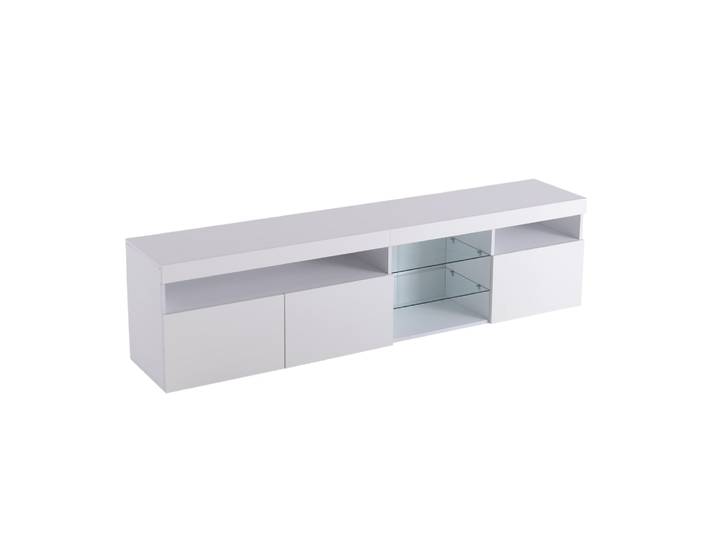 Meuble tv en mdf avec éclairage led variable blanc 180x35x48 cm