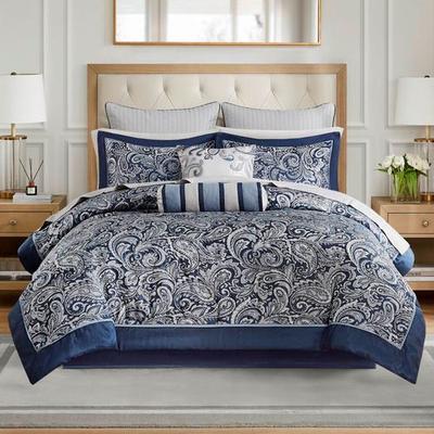 Jla Home/Bed Aubrey II Bed in a Bag Set Navy, King, Navy