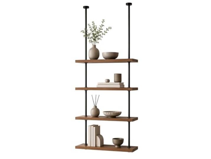 Gaommini Küchen-Topfpfannen-Aufbewahrungsregal, Deckenregal, schwebende Regale für Balkon, Bar, Blumenladen, Pflanzenständer/Weinhalter(4-Layer 60x30x155cm)