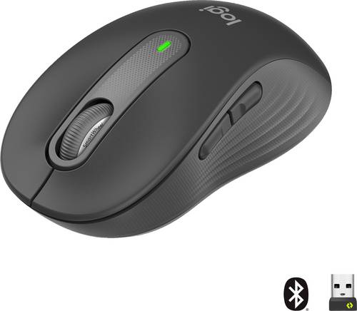 Logitech Signature M650 Maus Funk, Bluetooth Rechtshänder Größe: M Optisch Graphite 5 Tasten 4000 dpi