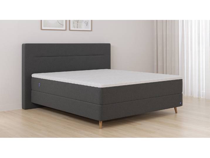 BRUNO Boxspringbett Premium 180x200cm in Schwarz Matratzen-Härtegrad: Links H2 / Rechts H2 mehrfach ausgezeichnet in Design & Qualität