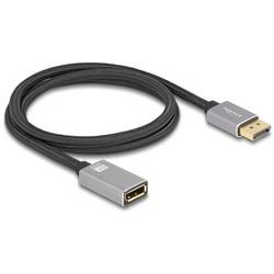 Delock DisplayPort Anschlusskabel DisplayPort Stecker, DisplayPort Buchse 1 m Schwarz, Grau 81079 8K UHD, dreifach geschirmt, vergoldete Steckkontakte