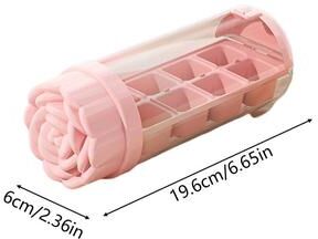 Lush Living Finds Flower Silicone Ice Cube Tray Grid Reusable Mold For Cocktails, Whiskey & Iced Drinks pink