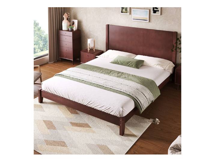 STILVORA Bettgestell 160×200 mit Matratze Jugendbett Holzbett mit Kopfteil und Lattenrost (Plattformbett mit Kopfteil & Lattenrost, in klassischem Design), Zeitloses Design, pflegeleichte Oberfläche, stabile Konstruktion