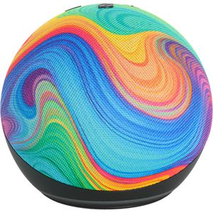Amazon Amazon Kinder-Musikbox Echo Dot Kids - Regenbogenwirbel-Design, ab 3 Jahre, mit Alexa, für  Music, Apple Music & Spotify
