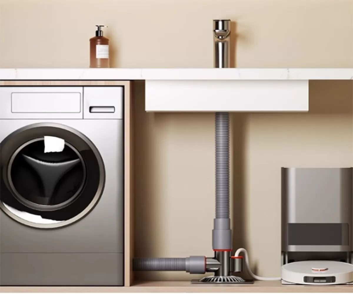 INF Raccord en T étendu pour siphon de machine à laver - Anti-odeur et anti-débordement Orange