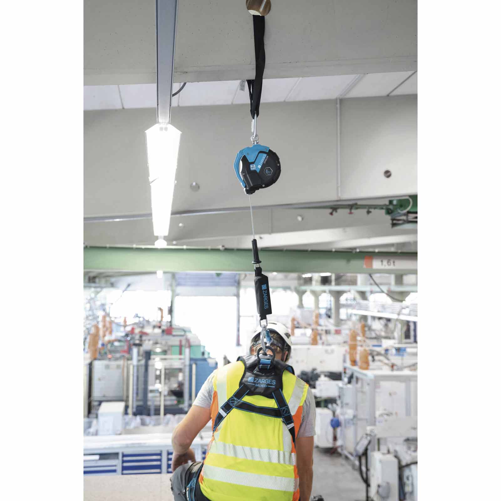 Zarges Fall Protection Exhelon Höhensicherunsgerät mit Stahlseil Vertical Use Stahl verzinkt Länge 6,0m